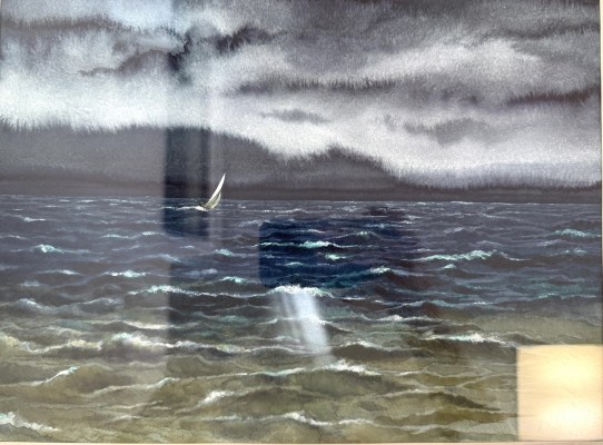 Karassioff, Valery (geboren 1939) Sturm auf dem Bodensee, 1998, Aquarell.