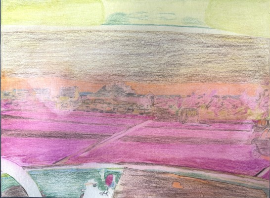 Michael (20. Jahrhundert) Bunte Landschaft, Aquarell.