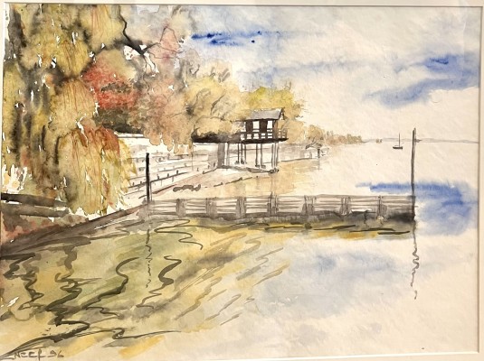 Neef (20. Jahrhundert) Ufer, 1996, Aquarell auf Papier.