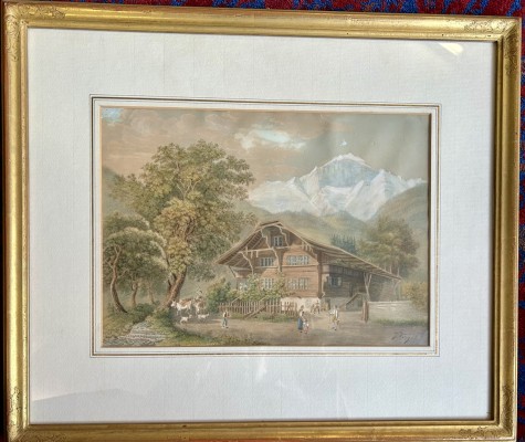 Wirz, Johann (um 1784-1867) Bauernhaus, Aquarell, um 1800.