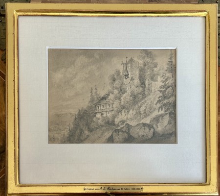 Rietmann, Johann Jakob (1808-1868) Schloss Weinfelden, lavierte Graphitzeichnung, um 1850.