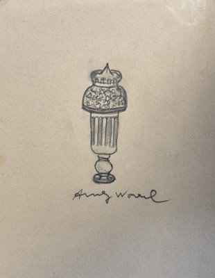 Warhol, Andy (1928-1987) Lampe, Bleistift-Zeichnung.