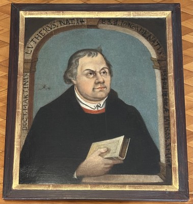 Anonym (19. Jahrhundert) Martin Luther, Öl auf Leinwand auf dünner Platte.