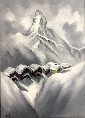 Fux, René (geboren 1952) Zermatt, Öl auf Leinwand.