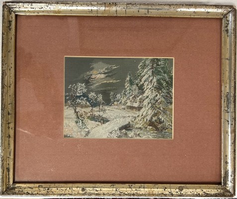 Hofmeister, Eugen (1843-1930) zugeschrieben Winterlandschaft, Provenienz Hofmeister, Öl auf Stoffgewebe.