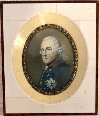 Graff, Anton (1736-1813) Friedrich der Große, Miniaturen-Gemälde auf Bein.