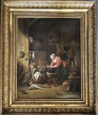 Schule David Teniers (um 1640) In der Kneipe, Öl auf Leinwand.