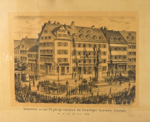 GEDENKBLATT FREIWILLIGE FEUERWEHR KONSTANZ 1887